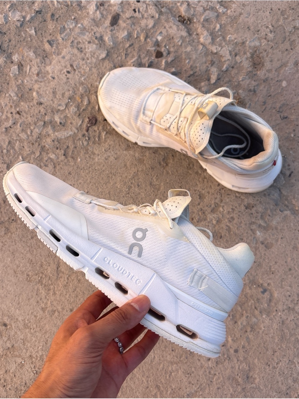 On Running White Cloudtec Athletic Sneakers